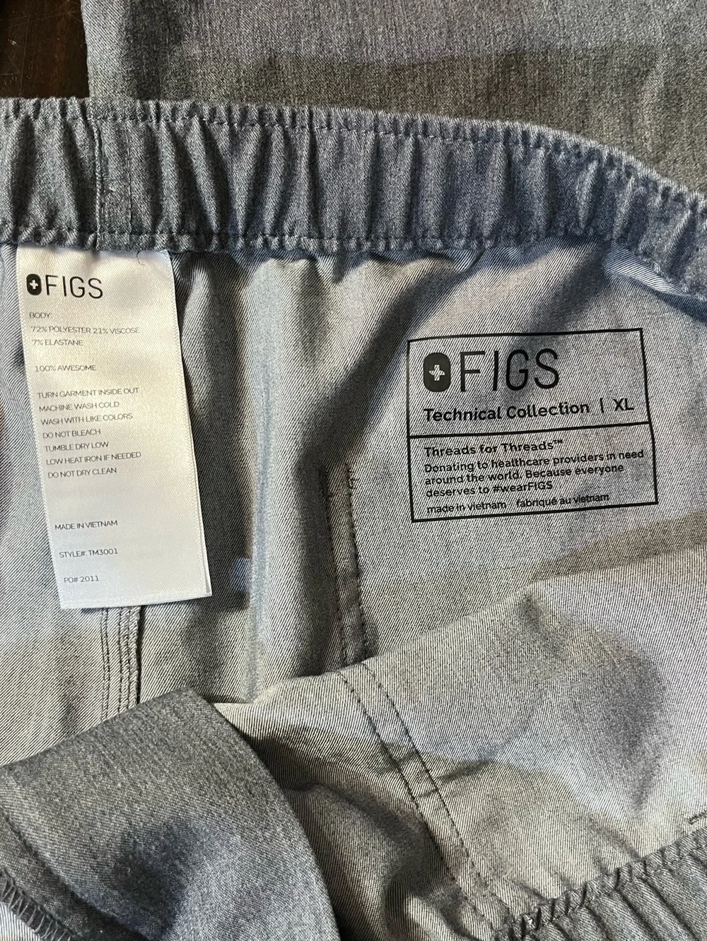 Figs Cairo Cargo Straight Leg Scrub Pants, Technical Collection, Grey, Sz XL